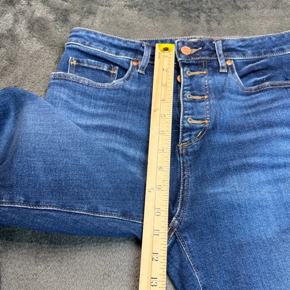 Loft Denim Jeans Size 6 Women Blue Medium Wash Button Fly Raw Hem‎ - Picture 8 of 12